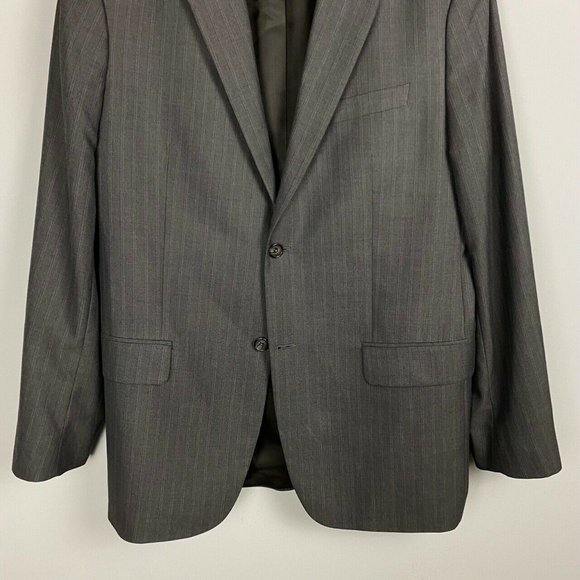 Banana Republic Brown Stripe 2 Button Blazer Size 46L - Picture 3 of 12